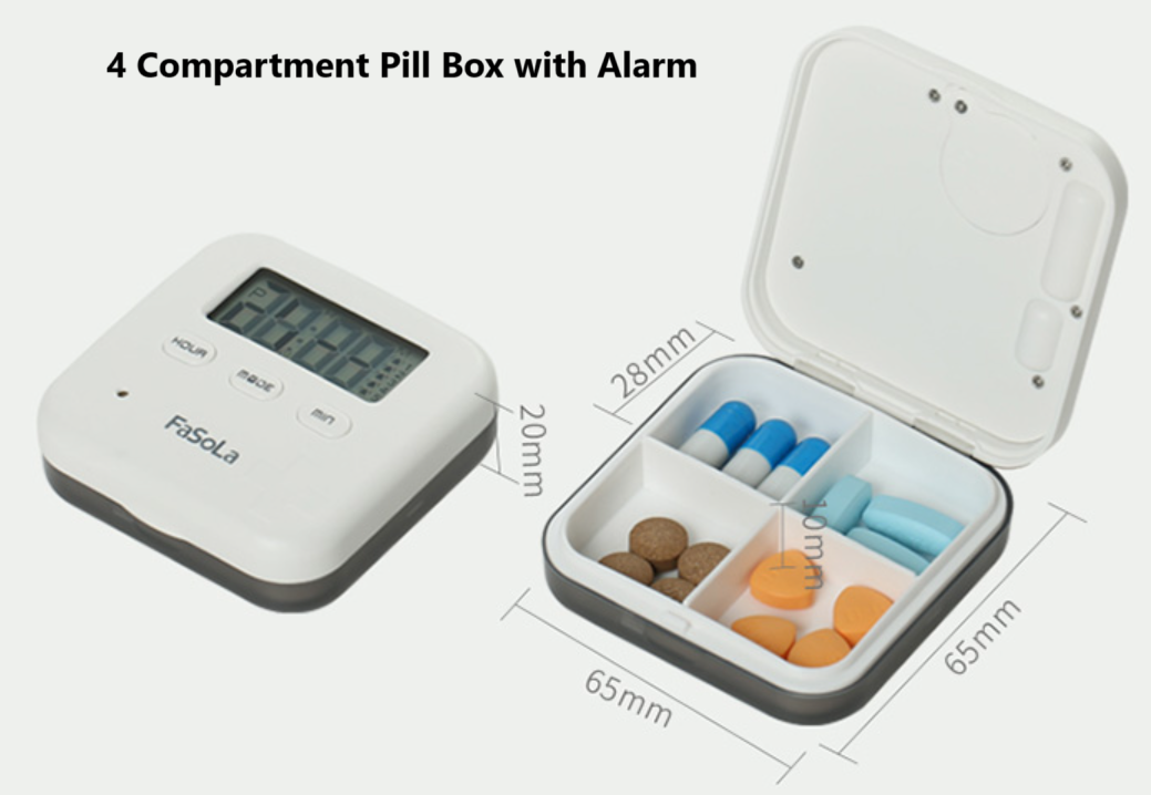Small alarm pill box