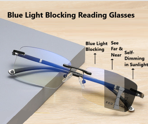 Blue light blocking far and near sight reading glasses - LessBarriers