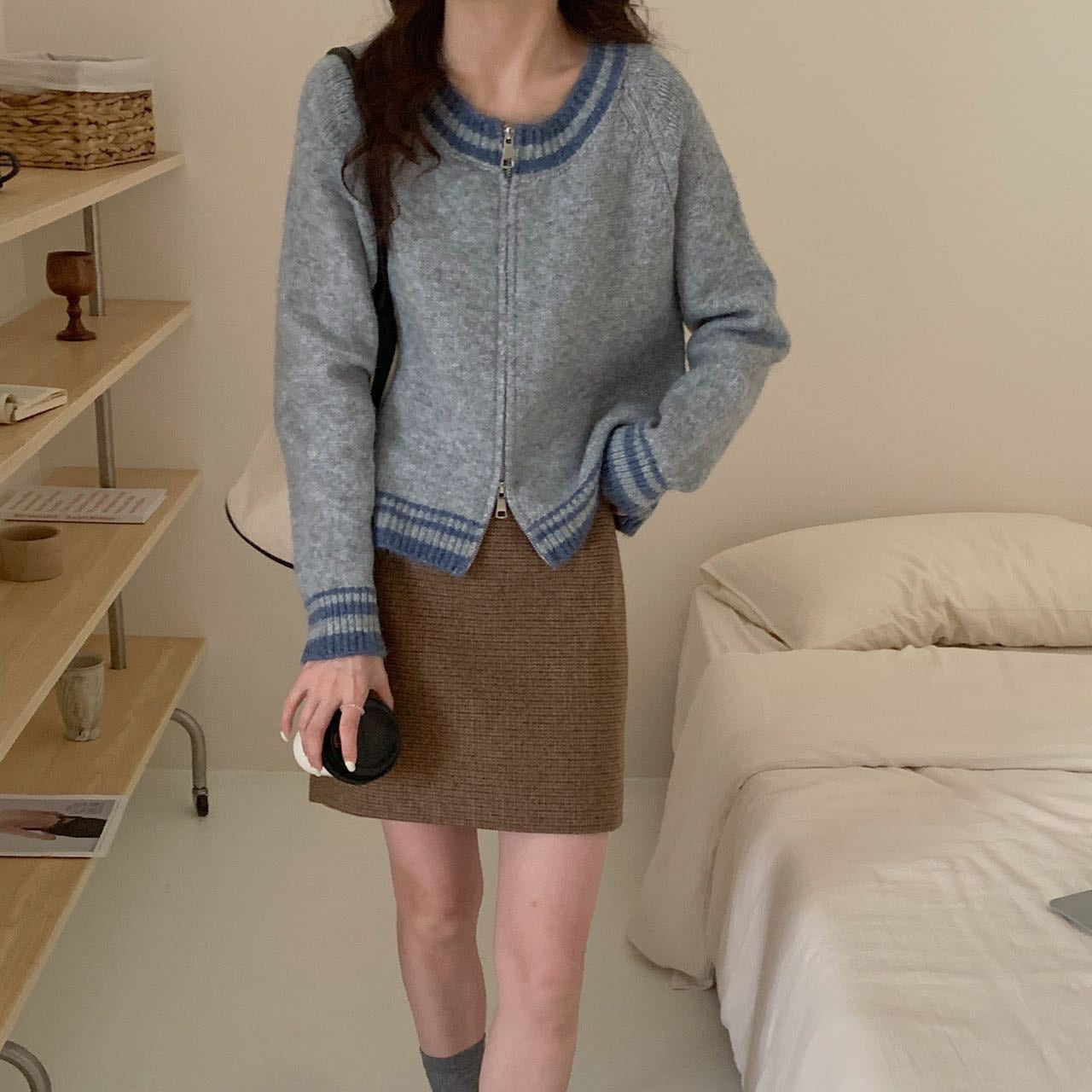 Accent Collar Cardigan for Women - LessBarriers