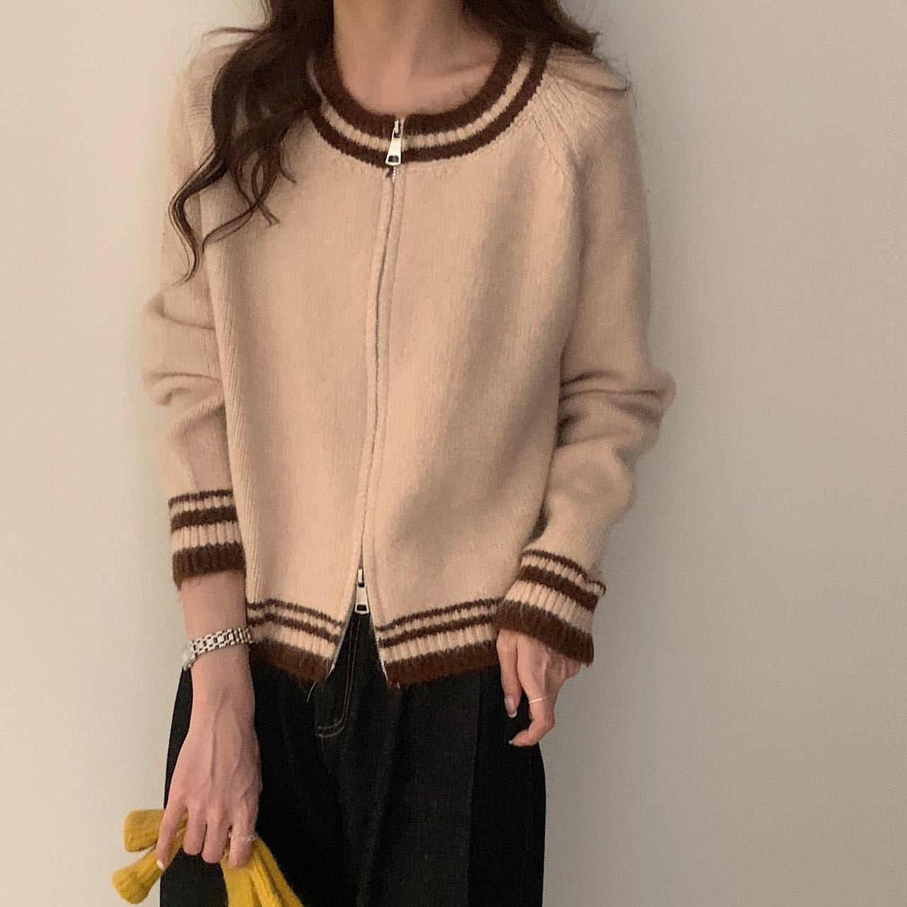 Accent Collar Cardigan for Women - LessBarriers