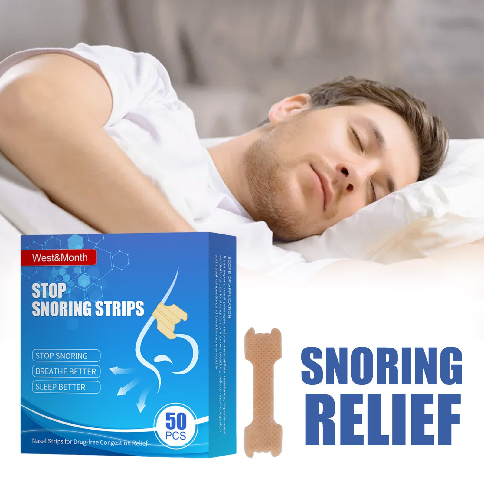 3 Pack Nasal Strips for Sleep - LessBarriers
