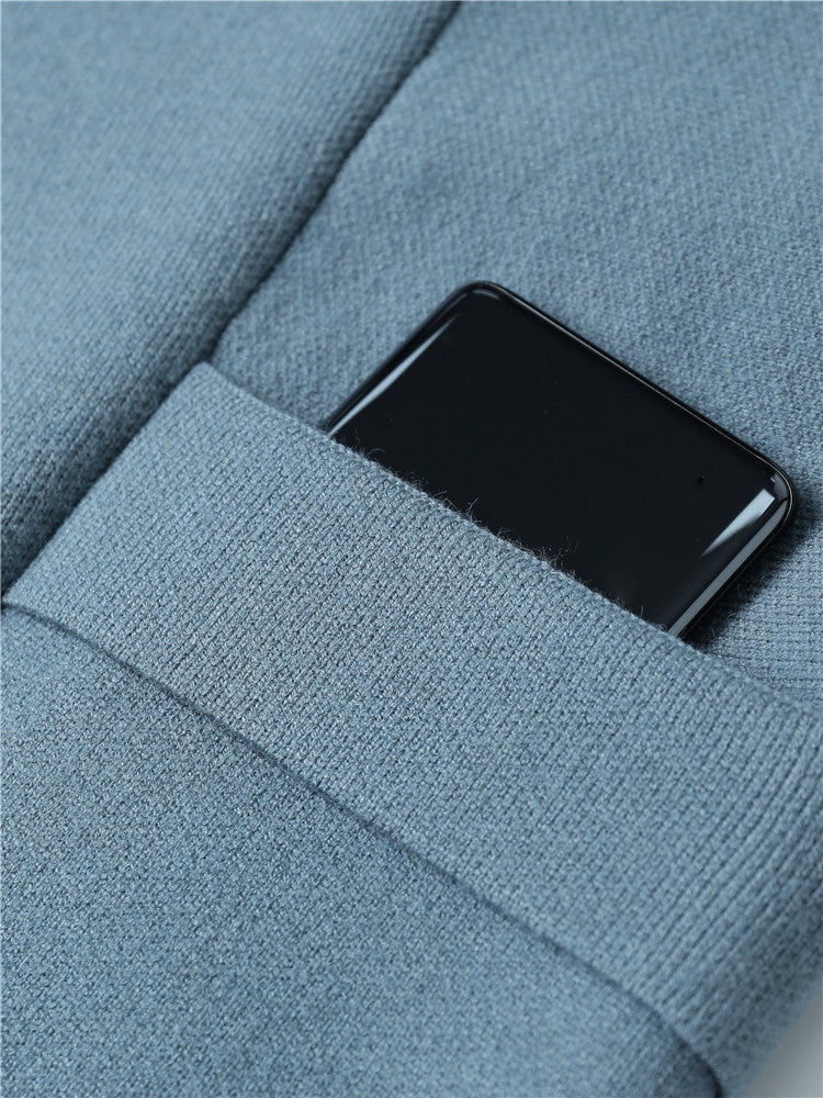 Hooded Cardigan with Striped Sleeves - LessBarriers