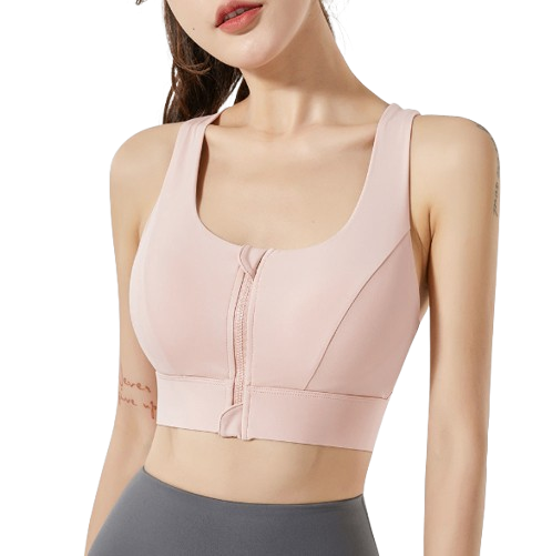 Front Zipper Sports Bra for Support - LessBarriers