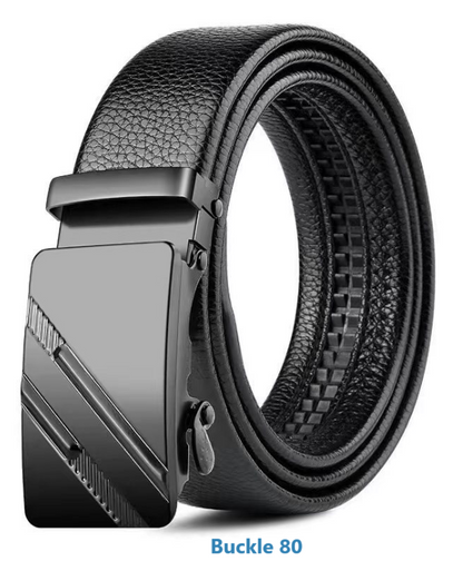 Black Ratchet Belt with Dual Buckles - LessBarriers