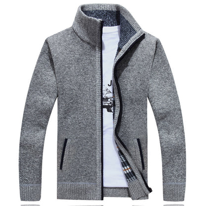 Men's Lined Zip-Up Warm Sweater - LessBarriers