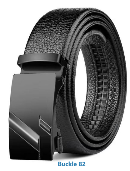 Black Ratchet Belt with Dual Buckles - LessBarriers