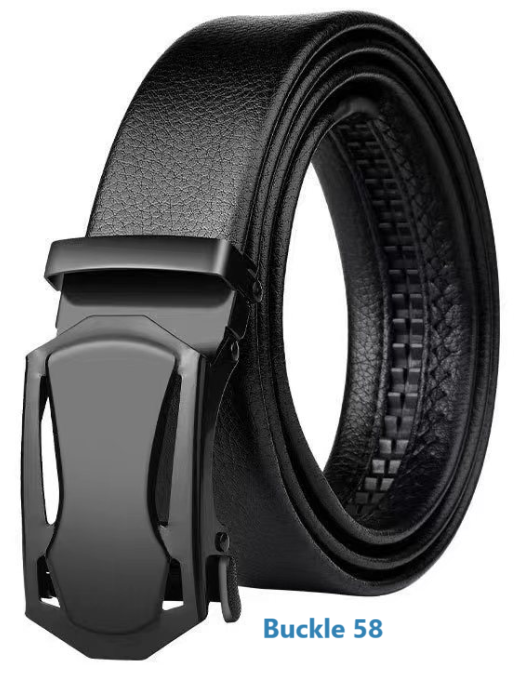 Black Ratchet Belt with Dual Buckles - LessBarriers