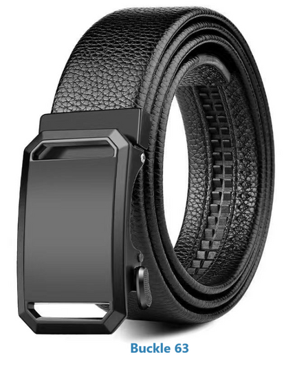 Black Ratchet Belt with Dual Buckles - LessBarriers