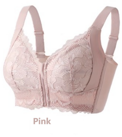 Lace Front Zipper Bra for Comfort - LessBarriers