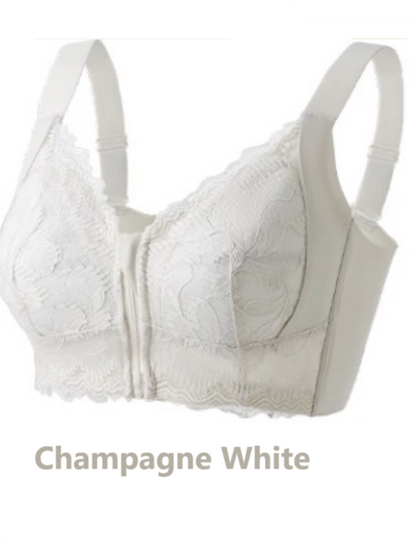 Lace Front Zipper Bra for Comfort - LessBarriers