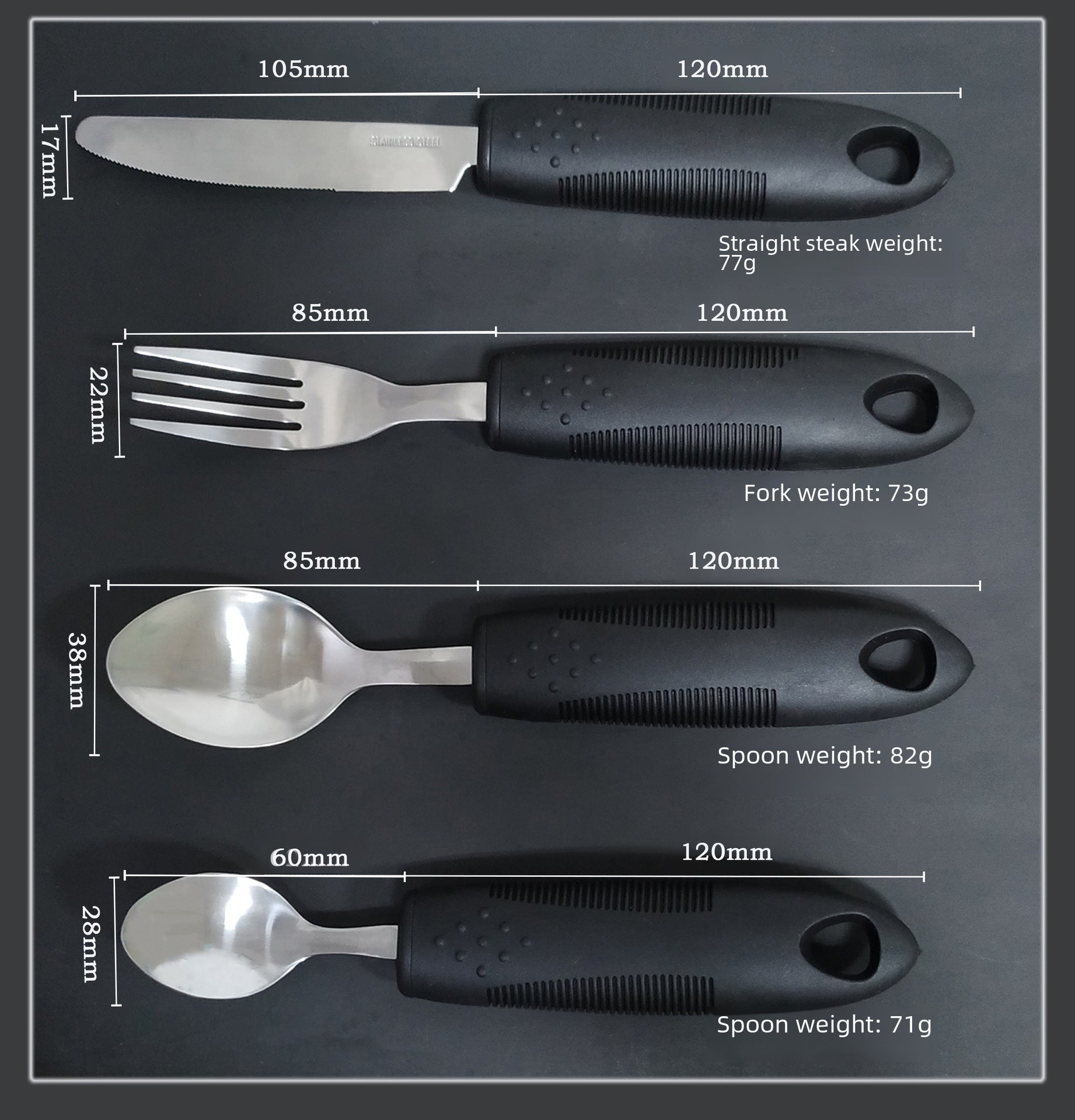 Adaptive Silverware Set for Easy Grip - LessBarriers