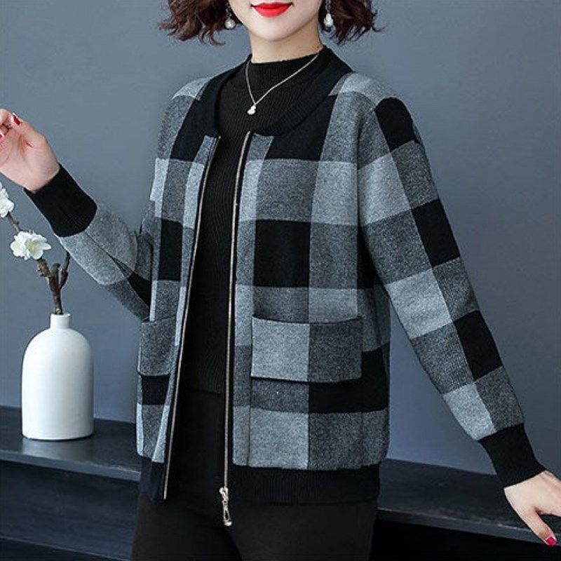 Lightweight Plaid Cardigan for Women - LessBarriers