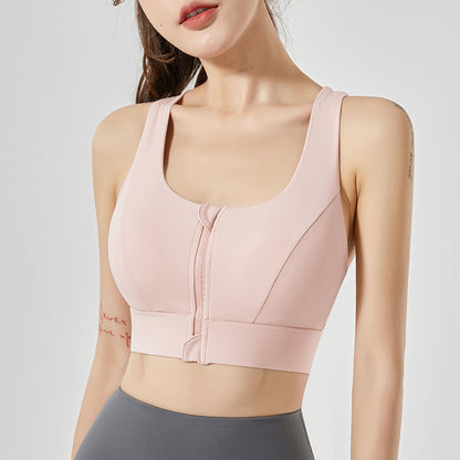 Front Zipper Sports Bra for Support - LessBarriers