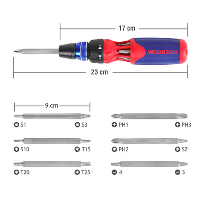 Tools: 12-in-1 screwdriver with LONG 2 sided bits - LessBarriers