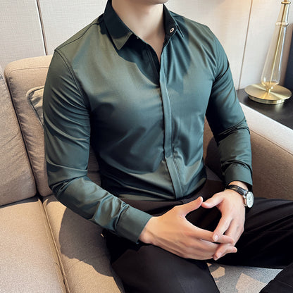 Men's Long Sleeve Shirt with Zipper - LessBarriers