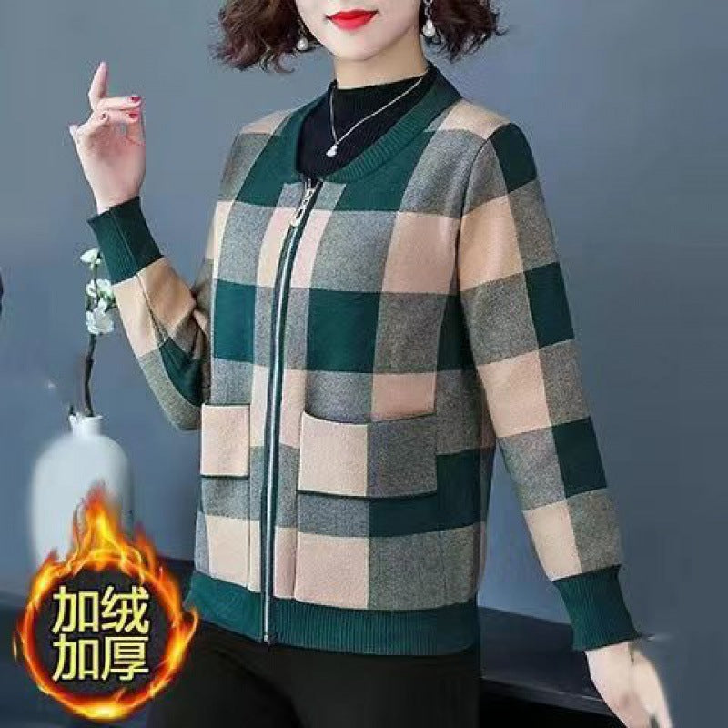 Lightweight Plaid Cardigan for Women - LessBarriers