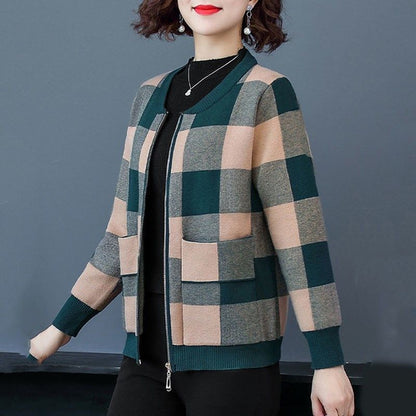 Lightweight Plaid Cardigan for Women - LessBarriers