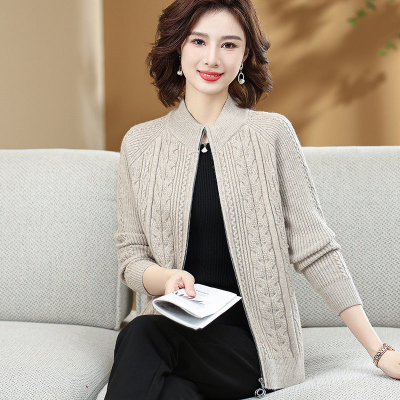 Women's Cable Knit Cardigan Sweater - LessBarriers