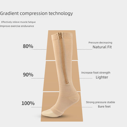 Compression Socks with Side Zipper Support - LessBarriers