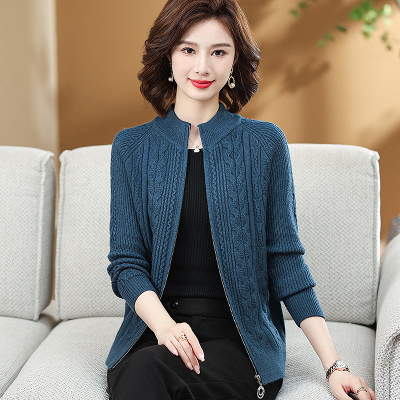 Women's Cable Knit Cardigan Sweater - LessBarriers