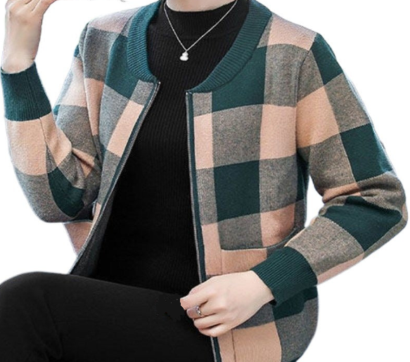 Lightweight Plaid Cardigan for Women - LessBarriers